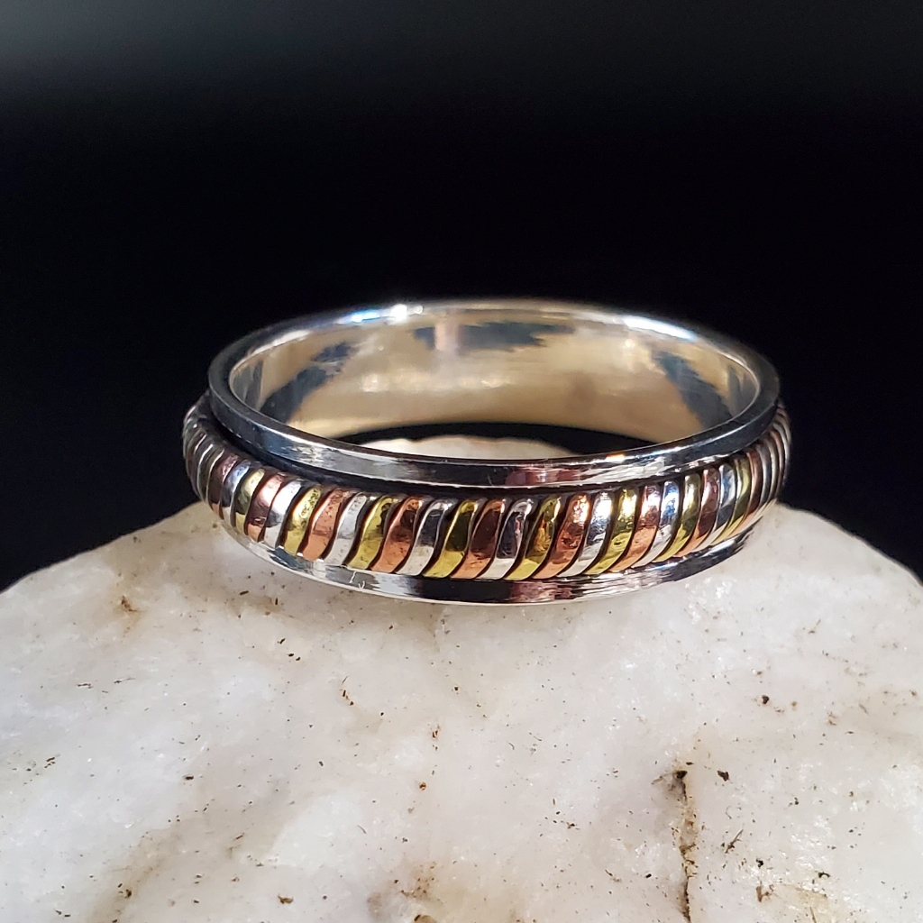 Unique Mens Jewelry Solid Sterling 925 Silver 14k Gold Ring Gift For Man